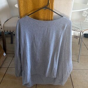 Light Blue Ribbed Knit Pullover Sweater